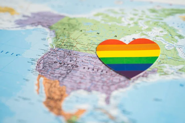 Bangkok Tailandia Junio 2022 Rainbow Color Heart Usa America World —  Fotos de Stock