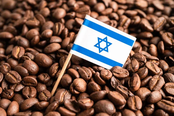 Israele Bandiera Sul Chicco Caffè Import Export Trade Online Commerce — Foto Stock