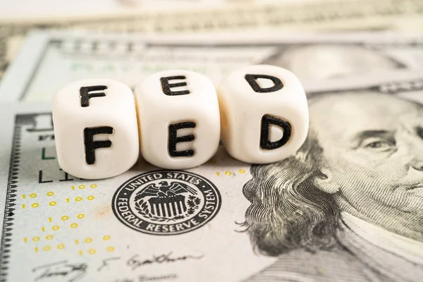Fed Sistema Reserva Federal Sistema Bancário Central Dos Estados Unidos — Fotografia de Stock