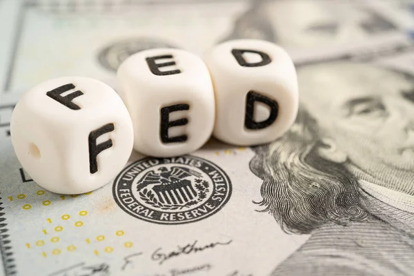 Fed Федеральна Резервна Система Центральна Банківська Система Сполучених Штатів Америки — стокове фото