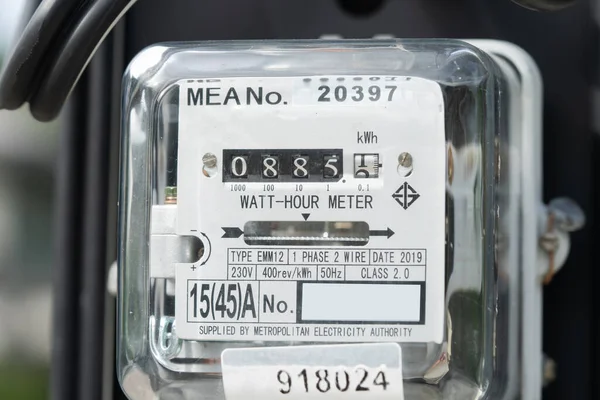 Electric Measuring Power Meter Energy Cost Home Office Solar Cell — Fotografia de Stock