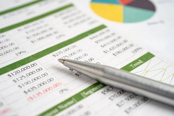 Ручка Графике Графике Концепция Финансовых Бухгалтерских Статистических Бизнес Данных — стоковое фото