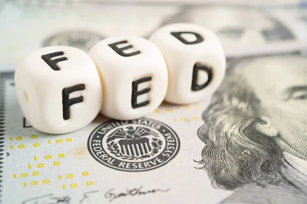 Fed Sistema Reserva Federal Sistema Bancário Central Dos Estados Unidos — Fotografia de Stock