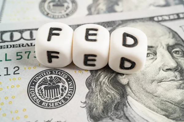 Fed Ομοσπονδιακό Αποθεματικό Σύστημα Κεντρικό Τραπεζικό Σύστημα Των Ηνωμένων Πολιτειών — Φωτογραφία Αρχείου