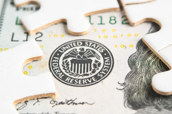 Das Federal Reserve System Mit Puzzle Papier Das Zentralbanksystem Der — Stockfoto