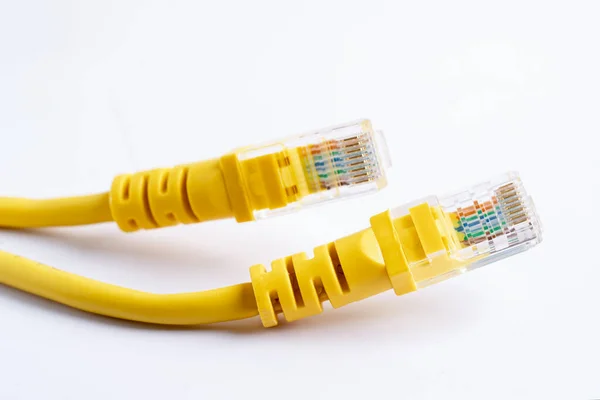 Lan Cable Internet Connection Network Rj45 Connector Ethernet Cable — Stock Photo, Image