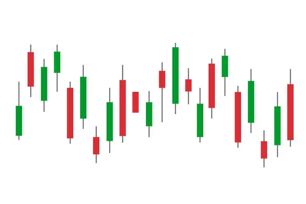 Kereskedelmi Chart Gyertyák Állomány Pénzügyi Adatpiac Vektor Illusztráció — Stock Vector