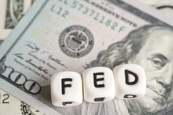 Fed Das Federal Reserve System Das Zentralbanksystem Der Vereinigten Staaten — Stockfoto