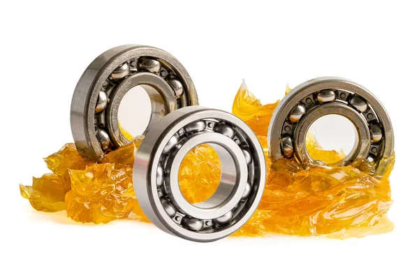 stock image Ball bearing stainless with grease lithium machinery lubrication for automotive and industrial  isolated on white background