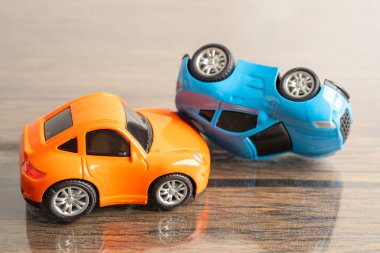 Bangkok, Thailand, July 1, 2022 Car crash, accident in traffic road, insurance claim concept.