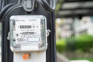 Ev ve ofisteki enerji maliyeti için elektrik ölçüm sayacı.