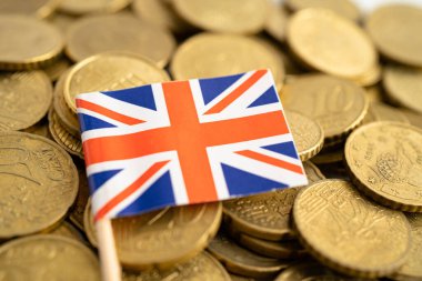 Para, finans ve muhasebe, bankacılık kavramı üzerine Birleşik Krallık bayrağı.