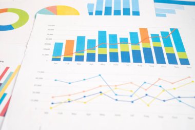 Çizelge ya da grafik. Mali, hesap, istatistik ve iş verileri kavramı.
