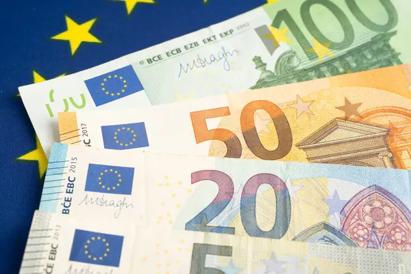 Euro Banknote Coin Europe Money Economy Finance Exchange Trade Investment — Stock Photo, Image