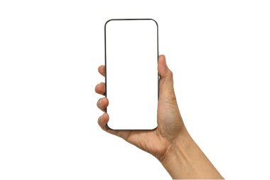 İletişim için mobil akıllı telefon beyaz arkaplanda izole edildi.