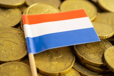 Para, finans ve muhasebe ve bankacılık üzerinde Hollanda bayrağı.