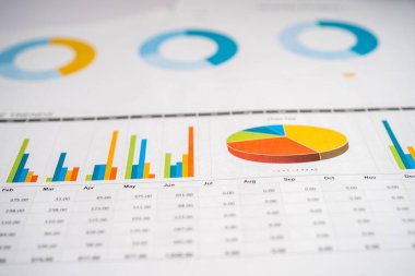 Çizelge ya da grafik. Mali, hesap, istatistik ve iş verileri kavramı.