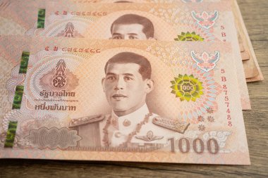 Tayland baht banknotları, iş tasarrufu yatırım kavramı.