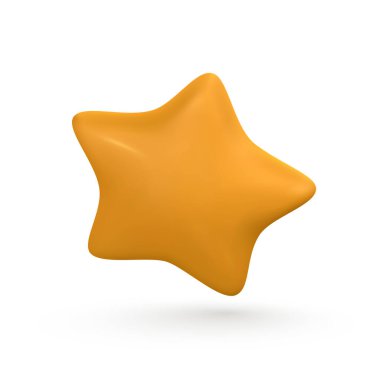 Sarı yıldız. Müşteri değerlendirmesi geribildirim konsepti karikatür tarzında. Vektör illüstrasyonu.