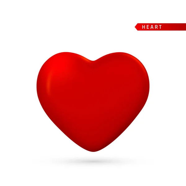 Realistisches Herz Symbol Rotes Liebessymbol Vektorillustration — Stockvektor
