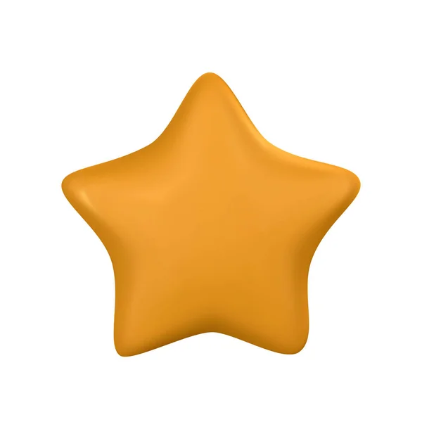 黄色の星 お客様の評価フィードバックの概念で漫画最小スタイル ベクターイラスト — ストックベクタ