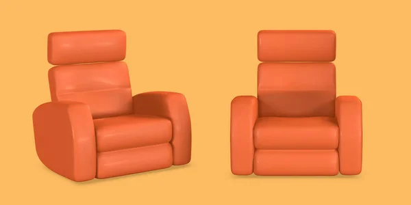 Realistischer Sessel Mit Schatten Cartoon Stil Vektorillustration — Stockvektor