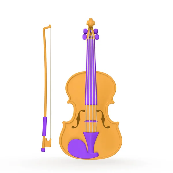 Realista Violín Para Diseño Del Concepto Música Estilo Dibujos Animados — Vector de stock