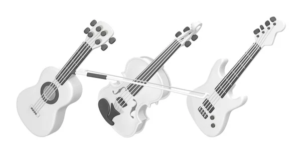 Violino Realista Guitarra Elétrica Acústica Para Design Conceito Música Estilo —  Vetores de Stock