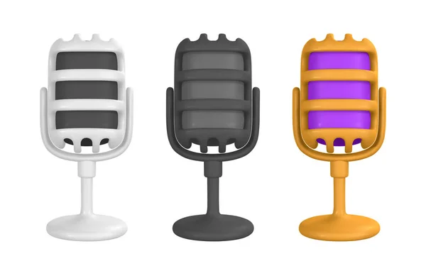 Mikrofon Für Radio Musik Oder Karaoke Audiogeräte Für Sendungen Und — Stockvektor