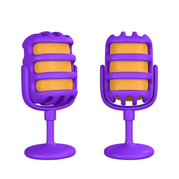 Mikrofon Für Radio Musik Oder Karaoke Audiogeräte Für Sendungen Und — Stockvektor