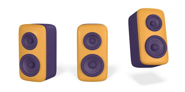 Audio Lautsprecher Plastik Cartoon Stil Vektorillustration — Stockvektor