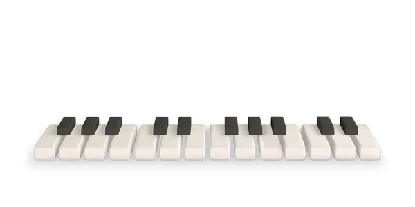3Dリアルなピアノキー 楽器キーボード ベクターイラスト — ストックベクタ