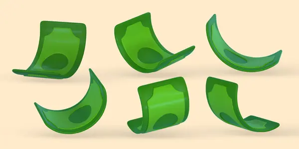 Dollar Vert Dans Style Dessin Animé Objet Affaires Finance Pour — Image vectorielle