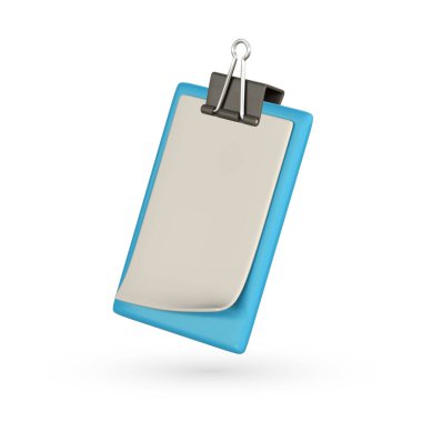 Panodaki gerçekçi 3D kontrol listesi. Belgeli pano. Çizgi film tarzında iş, ofis ve eğitim kavramı. Vektör illüstrasyonu.