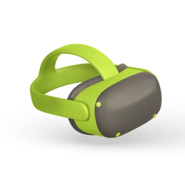 Sanal gerçeklik 3 boyutlu VR gözlükleri oyun için. Meta evren oyun konseptinin siber uzayı. Vektör illüstrasyonu.