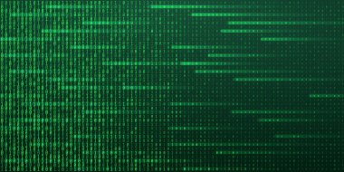 Dijital veri teknolojisi kavramı. Yeşil fütürist siber uzay. Vektör illüstrasyonu.