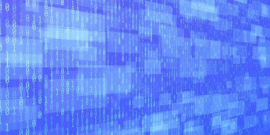 Dijital veri teknolojisi kavramı. Mavi fütürist siber uzay. Vektör illüstrasyonu.