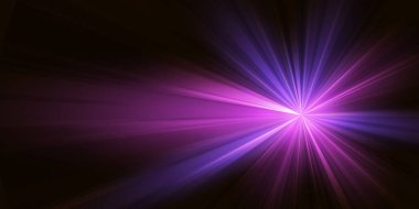 Işınlar ve parlaklıkla parlak bir ışık efekti. Işık bulanıklığı etkisi. Vektör illüstrasyonu.