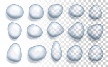 Vektör su cam üzerine bırakır. Saydam arka plan üzerinde yağmur damlaları.