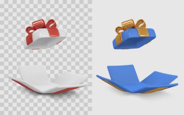 3 Boyutlu Açılış Kurdeleli Hediye Kutusu Kutlamalar, Tatiller ve Terfi İçin Mükemmel. Gerçekçi Vektör İllüstrasyonu.