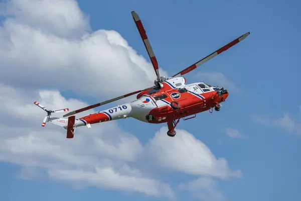 stock image Plasy - April 27, 2024, Czech Republic: Czech Air Force PZL W-3A SOKOL at Plasy Airport, Den ve vzduchu Airshow.