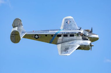 Plasy - April 27, 2024, Czech Republic: Beech C-45H Expeditor at Plasy Airport, Den ve vzduchu Airshow. clipart