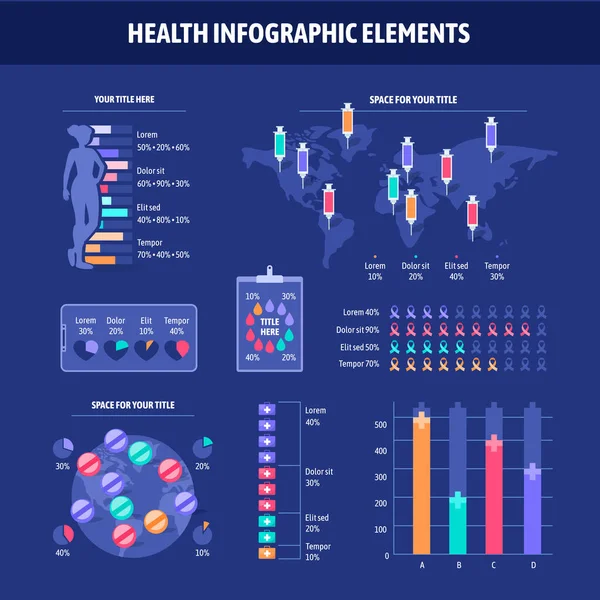 Éléments Infographie Santé Échéanciers Jalons — Image vectorielle