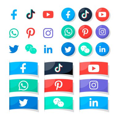 Popüler sosyal medya logo koleksiyonu