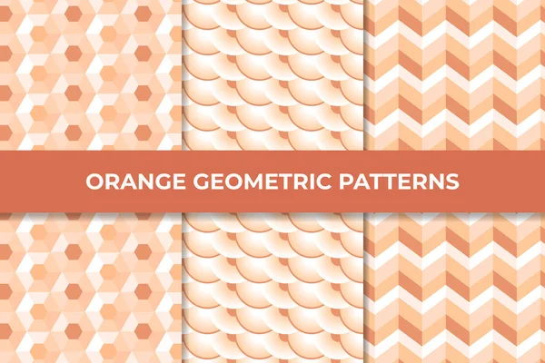 Elegante Colección Patrones Geométricos Naranja Vector de stock