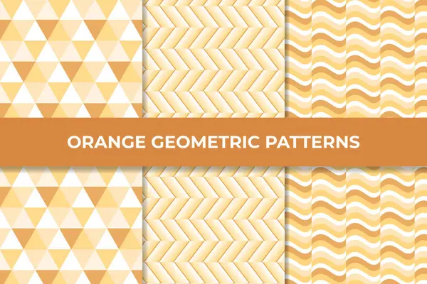 Stylish Orange Geometric Pattern Collection Stock Vector