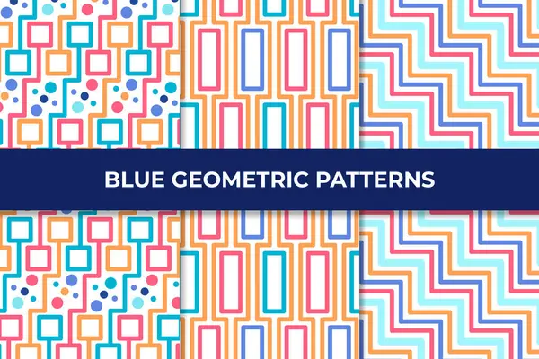 Snygg Färgglad Geometrisk Mönsterkollektion Vektorgrafik