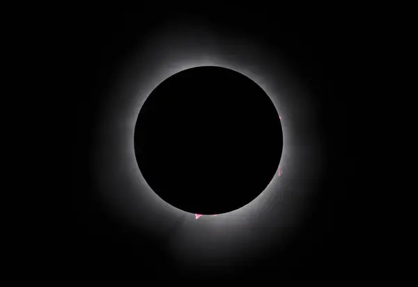 Полное Солнечное Затмение Апреля 2024 Года Уотервиль Квебек Канада Стоковое Фото