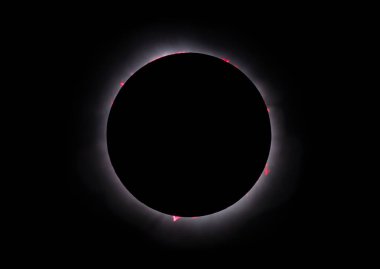 Prominences Total Solar Eclipse - 8 Nisan 2024, Waterville, Quebec, Kanada