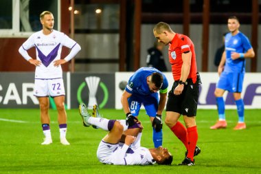 RIGA, LATVIA. 3 Kasım 2022. UEFA Avrupa Konferans Ligi Grubu A oyunu RFS ve Fiorentina arasında.